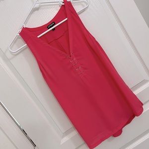 Express Tank Top Sz Small Front 100% Polyester Back 60% Cotton Pink